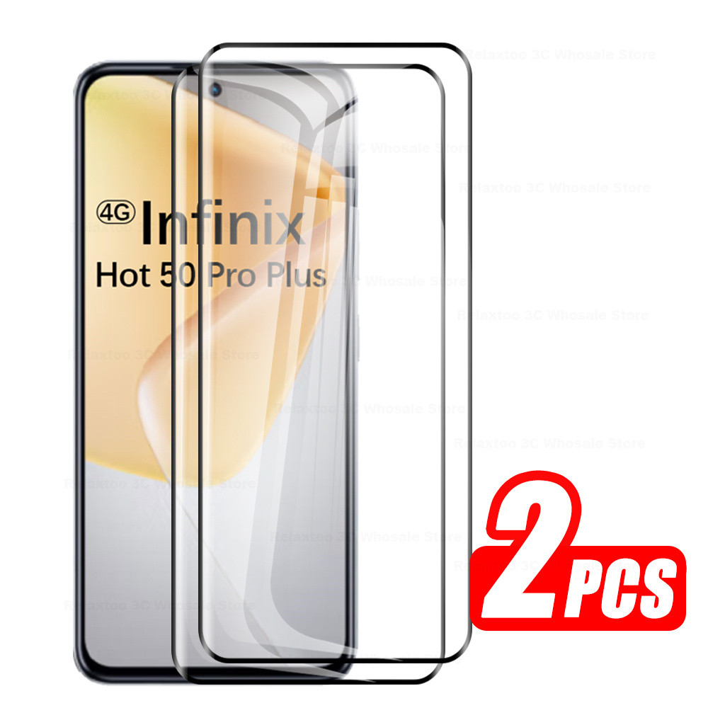 2 Miếng Kính Cường Lực Cong Cho Infinix Hot 50 Pro + 4G Kính Bảo Vệ Màn Hình Infinix Hot 50 Pro + 50