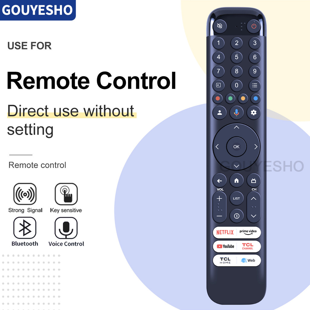 Điều khiển từ xa bằng giọng nói RC833 GUB1 mới cho TCL QLED Smart Google TV 50 55 65 75C645 P745 C74