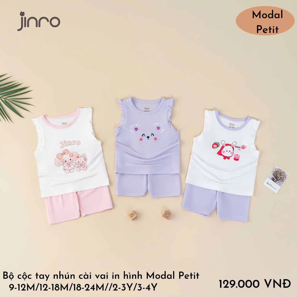Jinro bộ quần áo cộc tay bèo cho bé gái