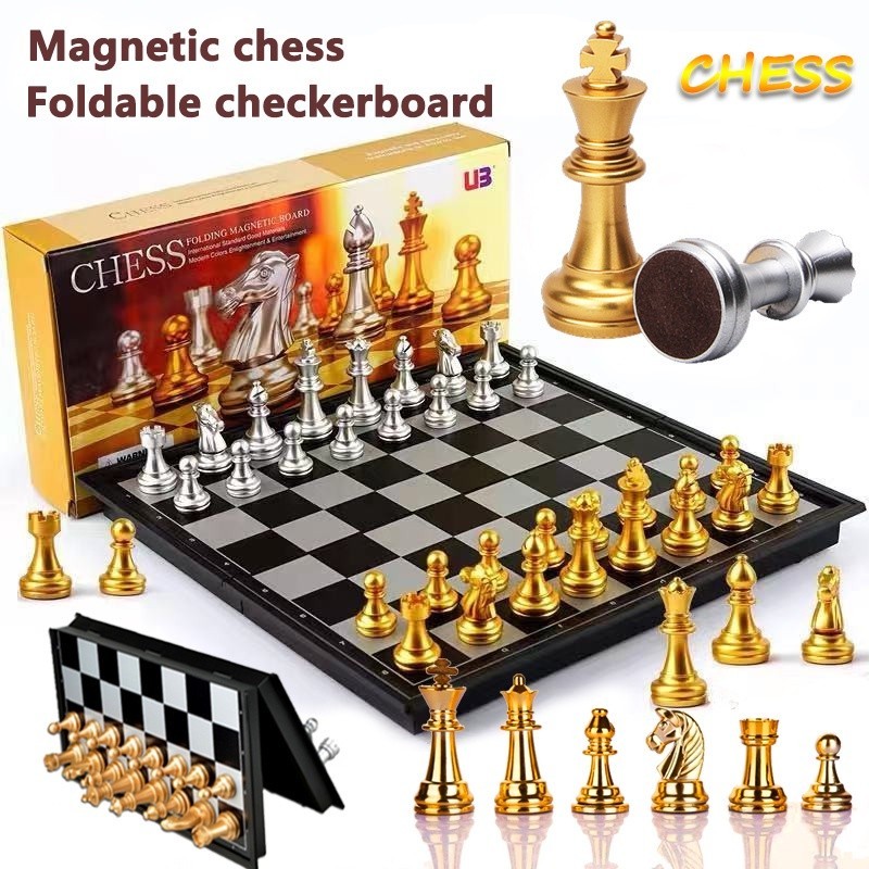 Bộ cờ vua từ tính chất lượng cao, bảng cờ vua có thể gập lại Phát triển trí tuệ Trò chơi cờ vua, Đồ chơi cờ vua-C02