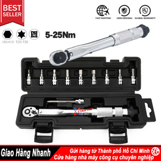  Cờ lê mô-men xoắn nhả nhanh chính xác cao đặt trước 5-25N.m chỉnh được 1 4 inch sửa chữa xe đạp ô tô 