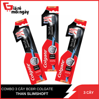 Combo 3 cây bàn chải đánh răng colgate than slimsoft siêu mềm mại 3 cây