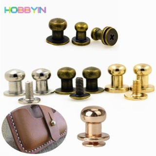 HOBBYIN 10 chiếc Đinh tán may mặc Nút vải tròn bằng đồng thau Da móng tay thủ công