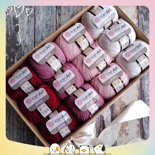 Len Jeans nhập khẩu Thổ Nhĩ Kỳ chuyên đan móc khăn, mũ, áo, thú bông không bai xù, phai màu (Đủ bảng màu 01-91)