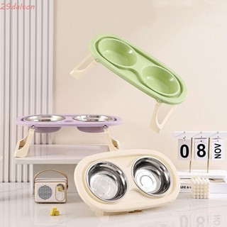 Bát đựng thức ăn cho mèo đôi DALTON, Bát đựng thức ăn cho thú cưng chống trượt, Bát đựng thức ăn cho thú cưng Hộp đựng thức ăn cho thú cưng Chân cao bằng nhựa / thép không gỉ cho thú cưng cho mèo con