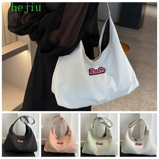 Túi đeo chéo chữ HEJIU Barbie, Túi Tote dung tích lớn Y2K, Túi đeo vai bằng vải Canvas đơn giản Túi Tote Túi đeo nách Du lịch