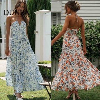 Váy dài cổ chữ V lệch vai gợi cảm dành cho nữ DUNEA