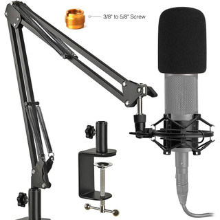 Giá đỡ cánh tay Mic, Giá đỡ cánh tay treo có thể điều chỉnh có giá đỡ sốc, Giá đỡ bàn micro nâng cấp bộ chuyển đổi cho AT2020 AT2020USB + AT2035 và hơn thế nữa