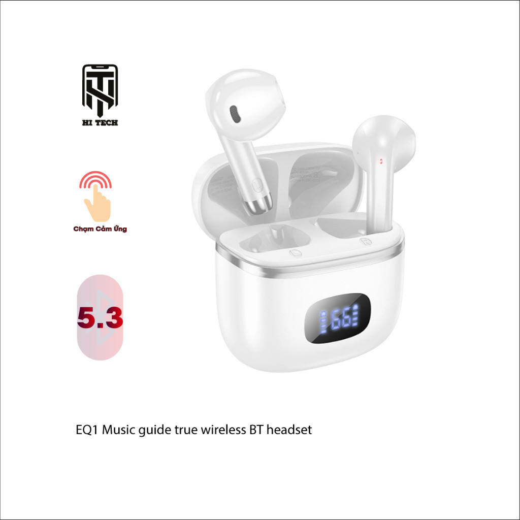 Tai nghe Bluetooth V5.3 Hoco EQ1 sử dụng đến 7 giờ , pin 400mah , thiết kế sang trọng.