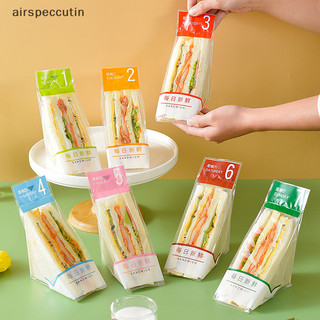 Airspecutin 100 Chiếc Dễ Dàng-Tear Túi Bánh Sandwich Tam Giác Bánh Mì Bánh Ngọt Túi Bao Bì Thực Phẩm Túi Nhựa Cho Trẻ Em Bánh Mì Sandwich Túi EN