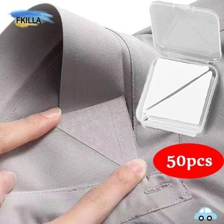 Set 50 Miếng Dán Cố Định Cổ Áo Bằng PVC Vô Hình Chống Lăn Dành Cho Nam Nữ