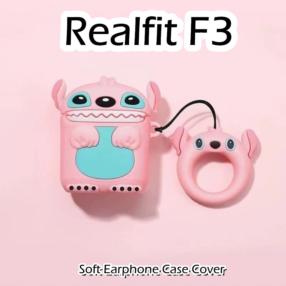 [Giao hàng nhanh] Dành cho vỏ Realfit F3 Vỏ tai nghe silicon mềm hoạt hình thú vị Vỏ NO.1