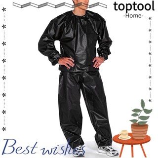 Bộ đồ tắm hơi TOPTOOL, Bộ đồ tập thể dục giảm cân tập thể dục, Áo hoodie chống rách hạng nặng S-4XL Bộ đồ xông hơi tập thể dục