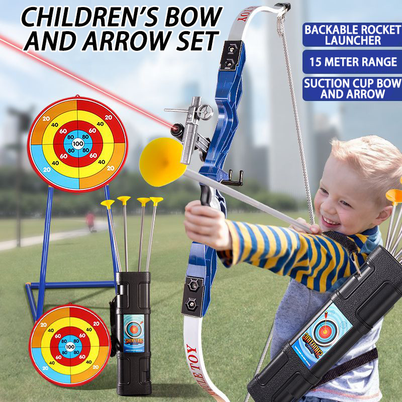 Đồ Chơi Trẻ Em Nơ Và Mũi Tên Có Đèn Flash Bắn Cung 6 Cốc Hút Mũi Tên Quiver Mục Tiêu Thực Hành Trò C