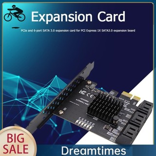 6 Cổng SATA III PCIe Card 6Gbps SATA 3.0 sang PCI-e 1X Adapter Có Giá Đỡ [Dreamtimes1.vn]