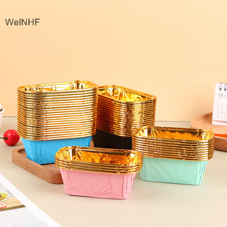 Welnhf 50 Cái Hình Chữ Nhật Nhôm Giấy Thiếc Cốc Nướng Bánh Cốc Món Tráng Miệng Hộp Bánh Hộp HYUNDAI
