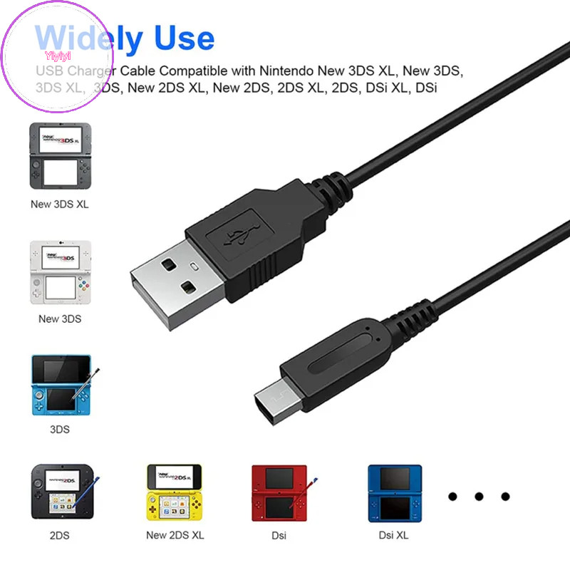 Yiyi 3DS Cáp Sạc USB Dây Sạc Nguồn Cho Mới 3DS XL / Mới 3DS / 3DS XL / 3DS / Mới 2DS XL / Mới 2DS / 