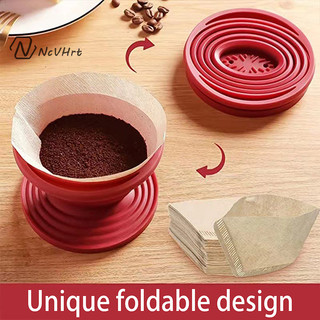 Ncvhrt có thể gập lại đổ trên cà phê nhỏ giọt cắm trại di động đổ trên máy pha cà phê silicon có thể tái sử dụng đổ trên bộ lọc cà phê / mới /