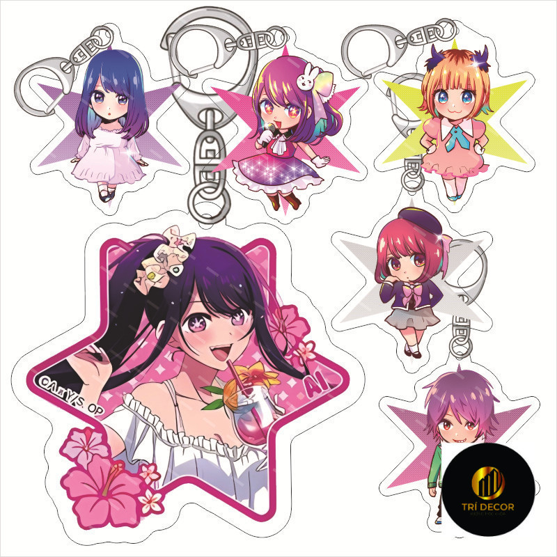 Móc khóa Mặt dây chuyền My Push Child Oshi no Ko Hoshino Akuya Hoshino Ruby Hoshino Ai Acrylic