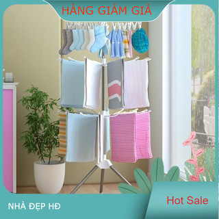 Cây phơi quần áo, giàn phơi quần áo sơ sinh đa năng 3 tầng  tiện ích