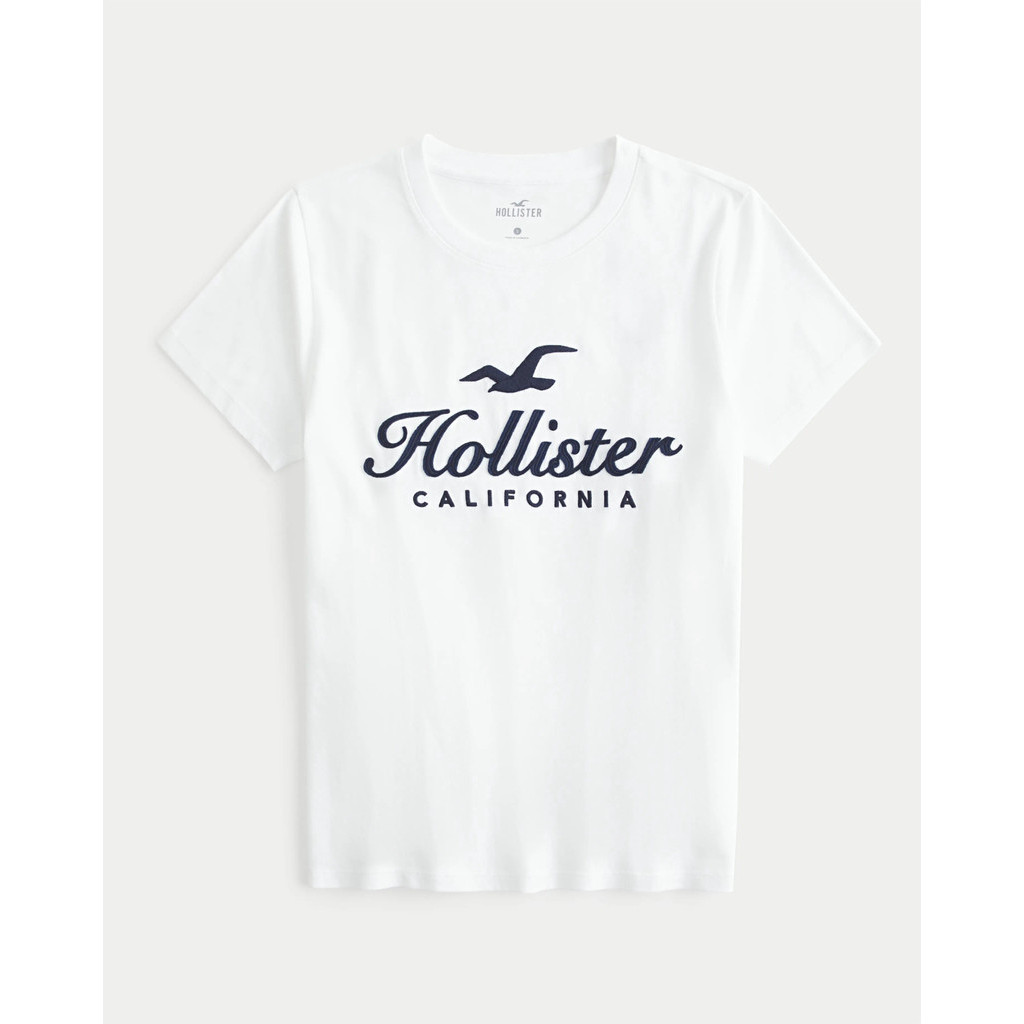 Hollister Nhiều Màu Nguyên Chất Cotton Cổ Điển In Họa Tiết LOGO Cổ Tròn Áo Thun Tay Ngắn