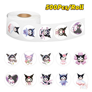 ❉ Q Kuromi. Nhãn dán phần thưởng cho trẻ em ❉ 500 Cái / Cuộn DIY Nhật Ký Thêu Sò Niêm Phong Nhãn Đề Can