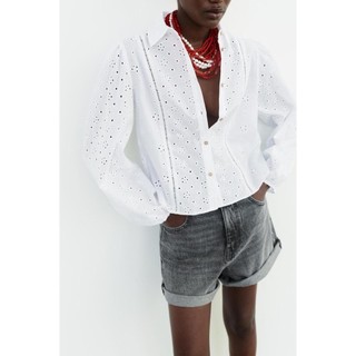 Áo sơ mi Cotton thêu rỗng phong cách Âu Mỹ mới mùa hè 3353358