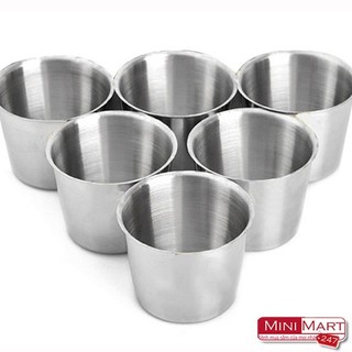 Combo 6 ly làm đá inox hàng Việt Nam - Ly inox làm đá để tủ lạnh tiện lợi