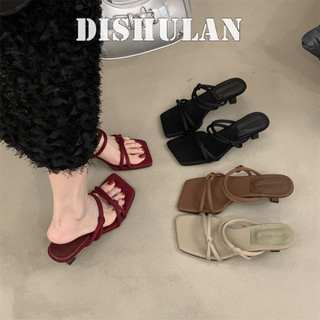 DISHULAN Giày Cao Gót Mũi Nhọn GIÀY SANDAL Thời Trang Mới 2023 Cho Nữ Đàn hồi tốt Thoải mái Độc lạ Đàn hồi FGL24609RC 24Z240613