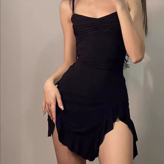 Đầm nữ DUNEA Váy đen cổ điển kiểu Mỹ