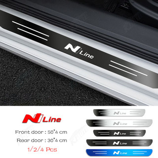 ✨ Hyundai N-line Cao Cấp Tùy Chỉnh Kim Loại Sill Bảo Vệ Chống Trầy Xước Chống Bụi Bẩn Thép Không Gỉ Bảo Vệ Cửa Xe Ô Tô Miếng Dán Trang Trí Phụ Kiện