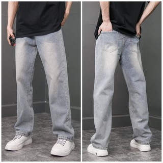Quần jean rêu ống suông nam nữ unisex rộng kéo khóa thời trang 05 pon.mens freeship hà nội