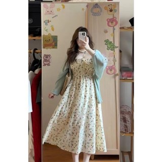 Đầm hoa cỡ lớn Váy nữ giảm béo eo