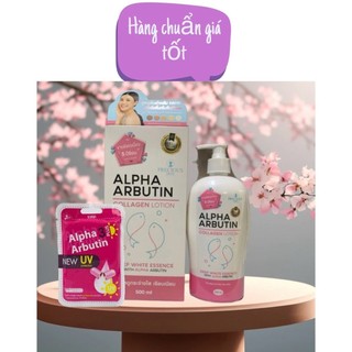 Alpha Arbutin - Sữa Dưỡng Thể & Serum Kích Trắng Da Alpha Arbutin Collagen 3+Plus 500ml chính hãng, xả hàng