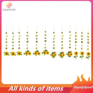 [Oqudy] Vòng Hoa Hướng Dương Cho Trẻ Em Trang Trí Tiệc Sinh Nhật Hoa Mặt Trời Vòng Tròn Chấm Streamer Phông Nền Biểu Ngữ Trang Trí Cho Mùa Hè