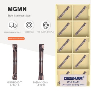  10 CHIẾC DESKAR Chất Lượng Cao MGMN200-T MGMN250-T MGMN300-T MGMN400-T MGMN300-H MGMN400-H LF6018 Máy Tiện CNC Grooving Dụng Cụ Xoay MGMN Carbide Chèn Khe Cắm Cho Thép Không Gỉ 
