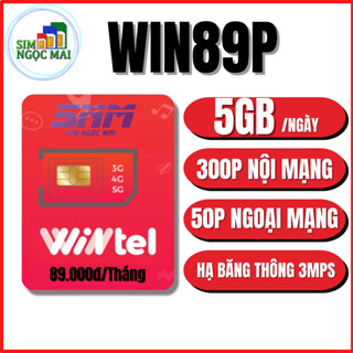 Sim 4G WINTEL Win89P  - VinaPhone VD89P - Miễn Phí Tháng Đầu 120Gb - Sim Ngọc Mai