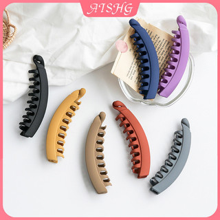 AISHG Matte Banana Hair Clip Woman Phụ kiện tóc thời trang đa năng Hàn Quốc