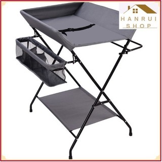 👶👶Bàn thay tả đa năng xếp gọn cho bé European Folding Diaper Table (Xám)👶👶2023 - có bánh xe