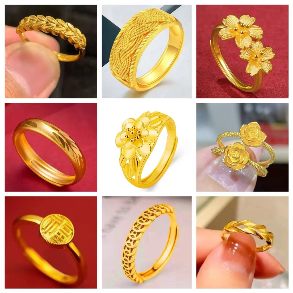 Nhiều Phong Cách Nhẫn Mạ Vàng Nữ Hoa Nhẫn 24k Mạ Vàng Nam Nữ Trang Sức nhẫn vàng nữ nhẫn vàng