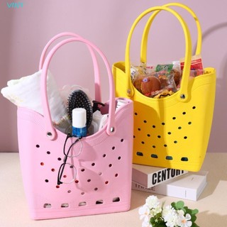 Túi Bảo Quản Bãi Biển VINT, Giỏ Chống Thấm Nước Túi Xách Thời Trang Nữ, Túi Lỗ Tối Giản Túi Thú Cưng EVA Túi Tote Ngoài Trời Thể Thao