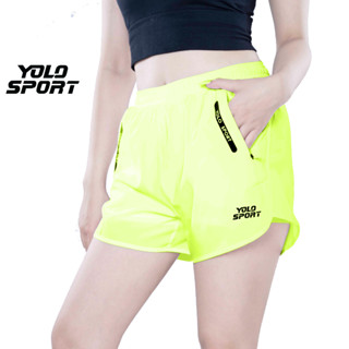 Quần Đùi Nữ Chạy Bộ 2 Lớp Thể Thao Short Tennis Cầu Lông Pickleball Có Lớp Lót Boxer Trong Kèm Túi Khóa Kéo YOLOSPORT