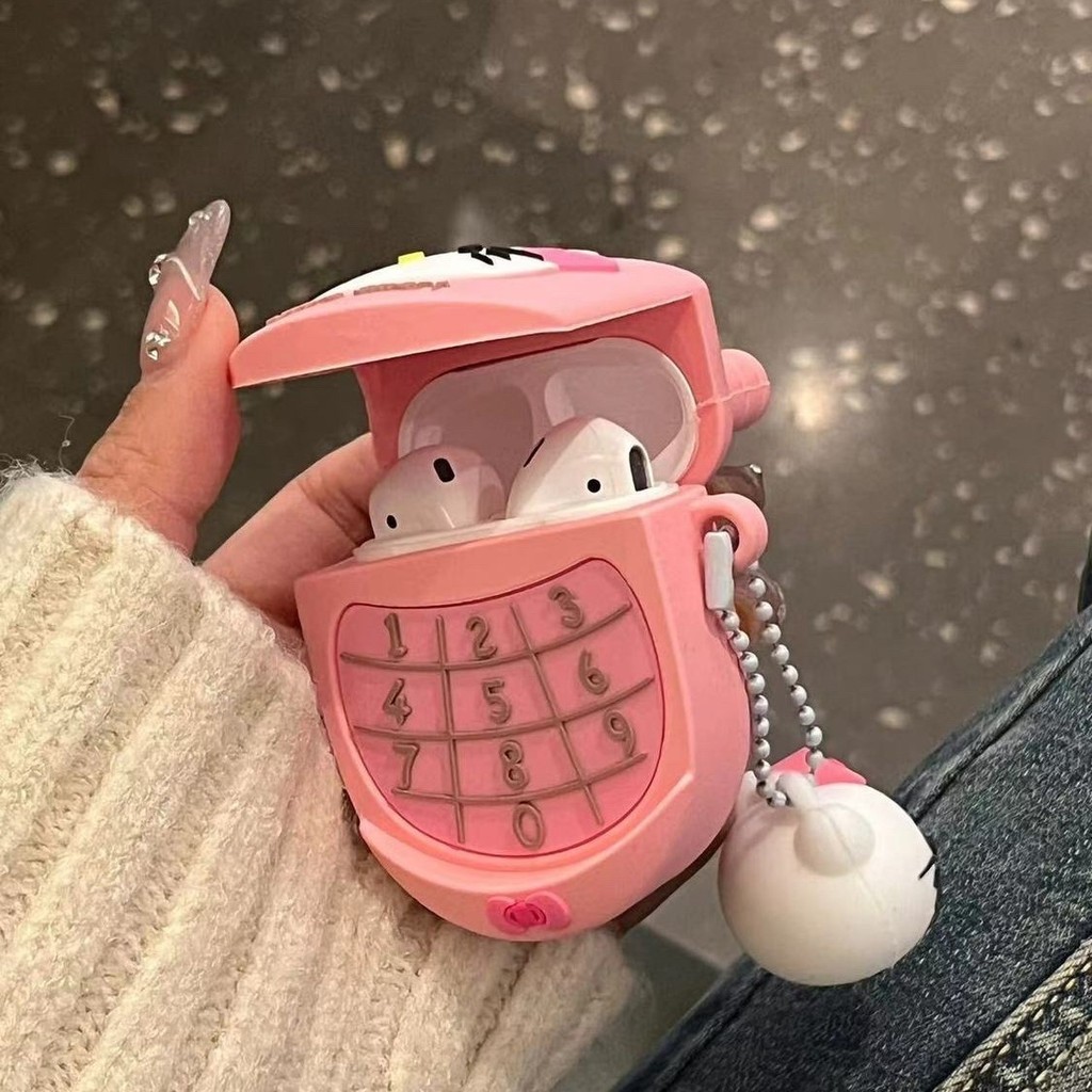 Kwy*caseins Style Kt Cat Flip Cover Big Brother Apple Bluetooth Cute AirPods 2 Case Girl Pro Earphon