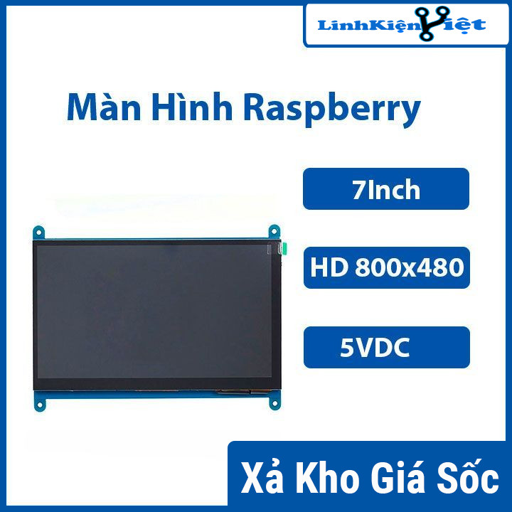 Màn hình RASPBERRY 7 INCH 800X480 TOUCH SCREEN + cáp HDMI + cáp USB