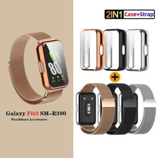 Dành Cho Samsung Galaxy Fit 3 Dây Đeo + Ốp Lưng Milanese Thép Không Gỉ Khóa Từ Dây Đeo Cho Galaxy Fit3 SM-R390 Vòng Tay Cổ Tay