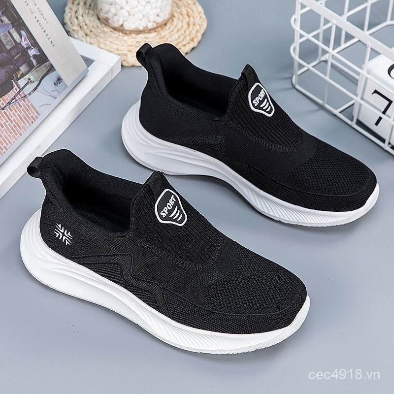 Giày Thể Thao Nữ Đế Mềm Giày Đi Bộ Trung Niên Người Cao Tuổi Mùa Hè Slip-On Mẹ