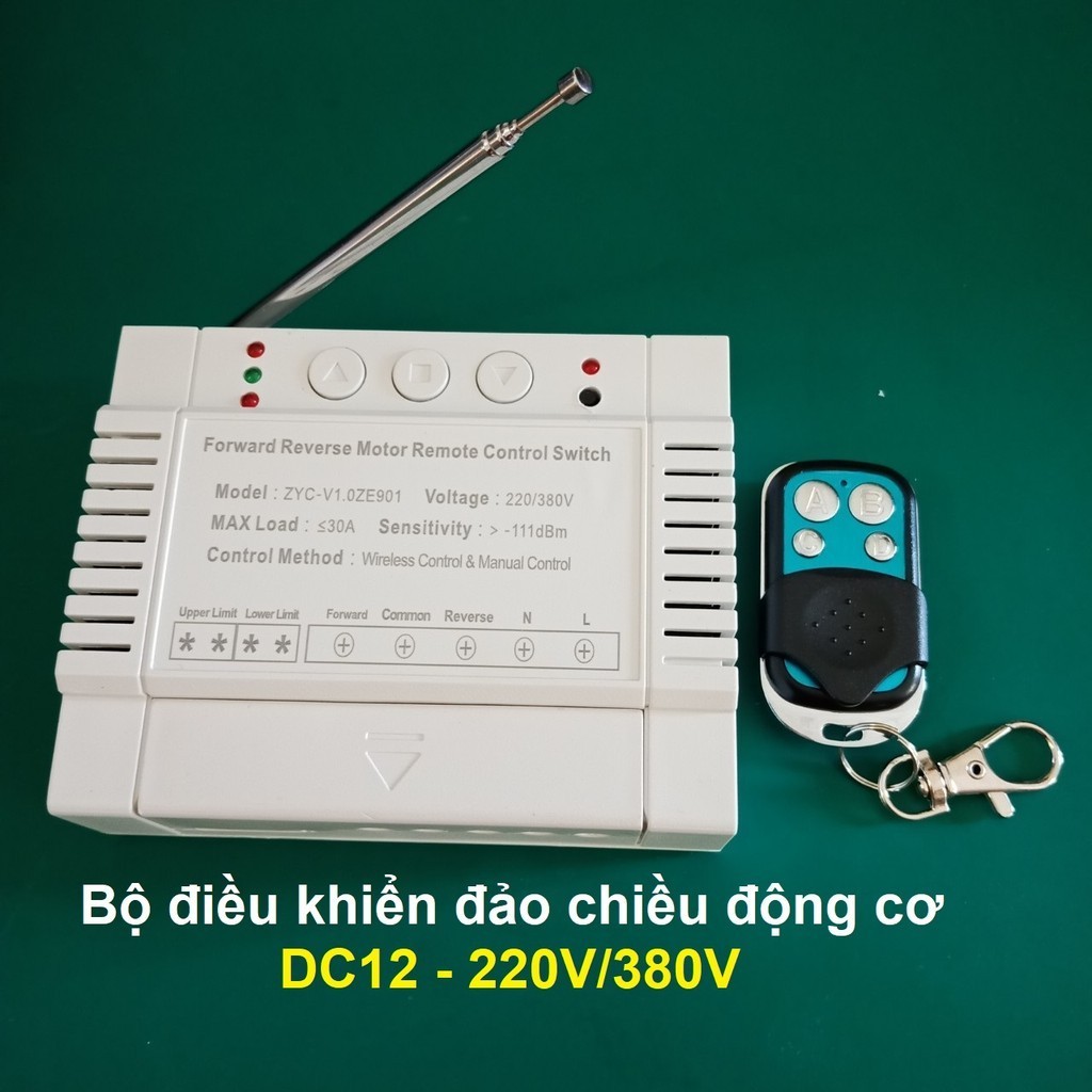 DC12 - Bộ điều khiển đảo chiều động cơ 220V/380V 315Mhz 433MHz Tiện Lợi