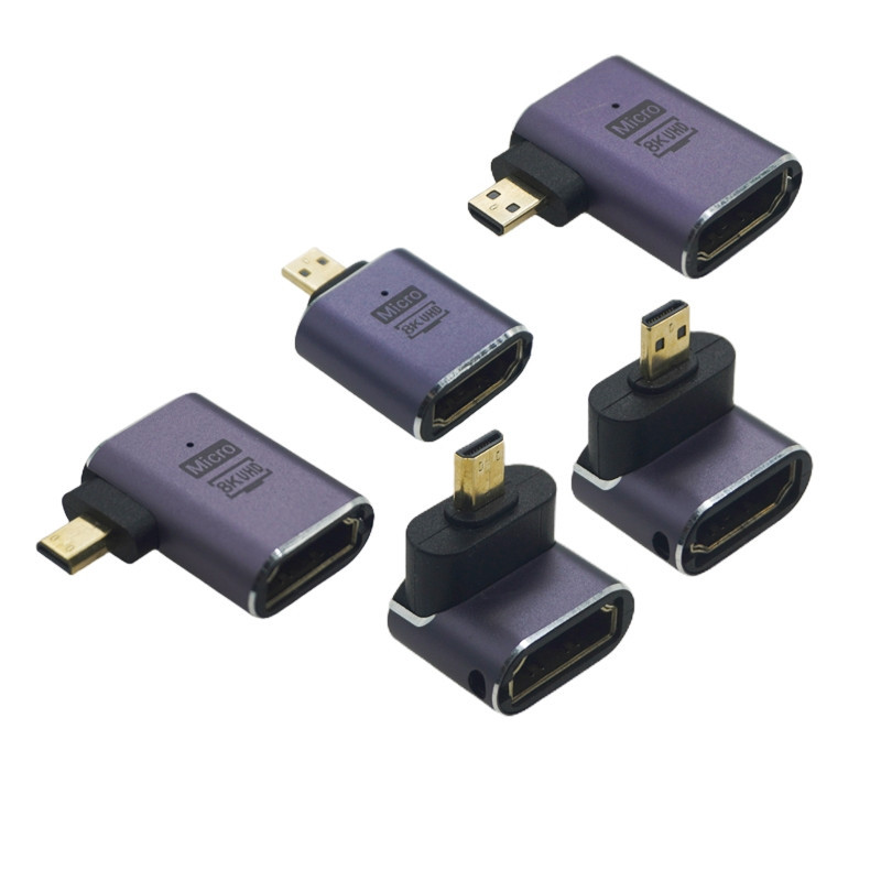 1 Bộ Chuyển Đổi Mini / Micro Mới Tương Thích HDMI Nam Sang Nữ Màn Hình Máy Chiếu HDTV Adapter UHD 8K 60HZ HD 2.1 48Gbps 90 Độ