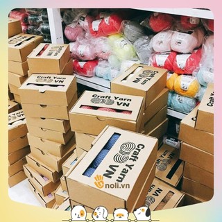 Hộp 6 cuộn lace cotton Craft yarn VN cùng màu móc váy áo mát, thấm hút tốt, nhẹ 50g (Mã 56 đến 94)