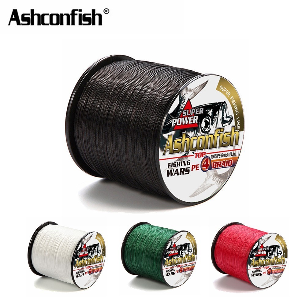 Câu Cá Ashconfish 300M 4 Dây Không Phai Màu Dyneema Bện Dây Câu 6-60LB PE Dây Trắng Đen Đỏ Gr Dây Câ